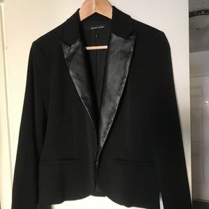 Black Amanda & Chelsea Blazer with Pleather Lapel